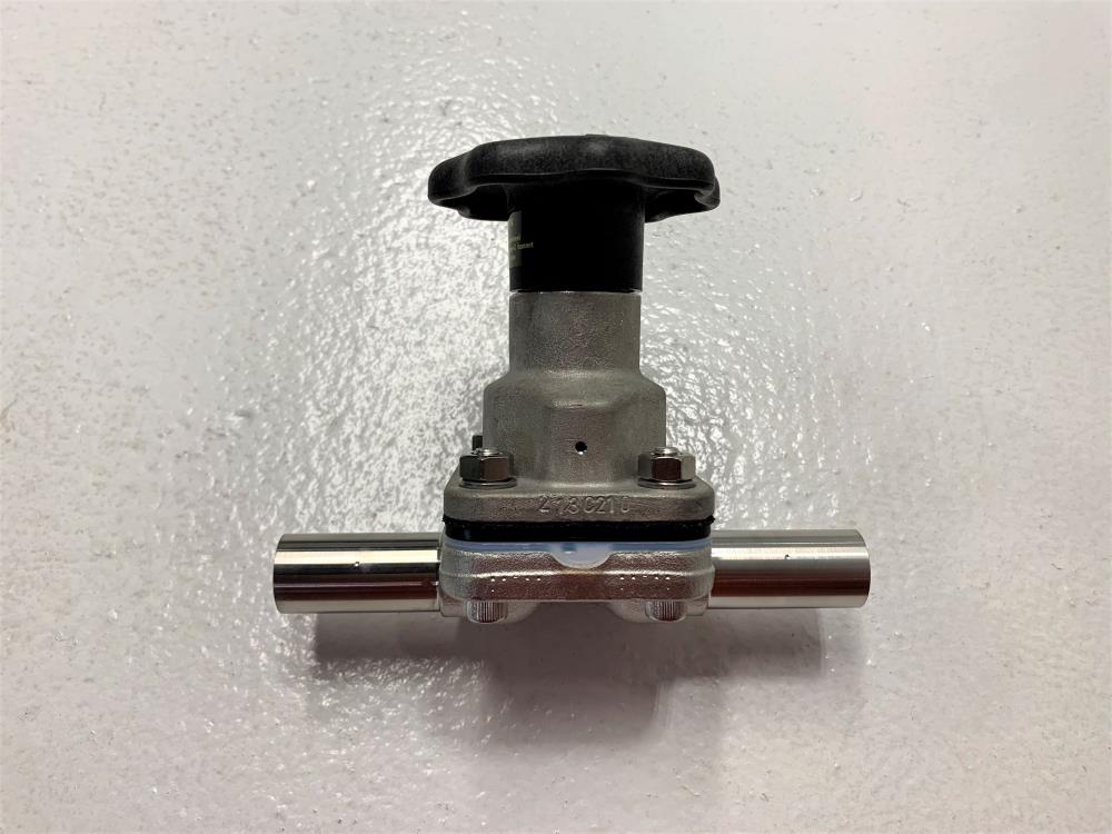 ITT Pure-Flo 3/4" Butt-Weld 316 Sanitary Diaphragm Valve .75-316L-RA35MAX-CWP200